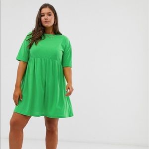 ASOS DESIGN Curve roll sleeved jersey smock dress
